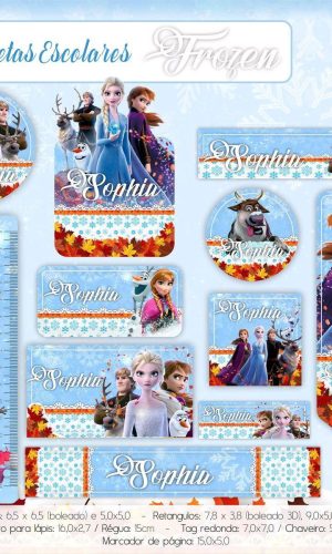 ARQUIVO DE CORTE ETIQUETA ESCOLAR FROZEN (#2402)