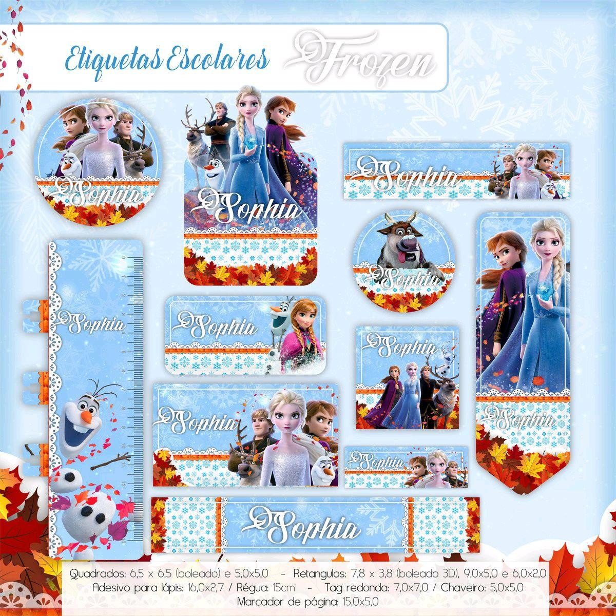 ARQUIVO DE CORTE ETIQUETA ESCOLAR FROZEN (#2402)