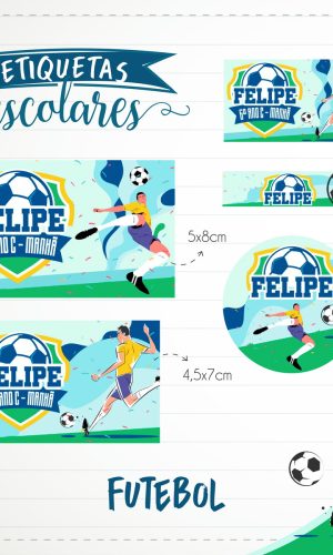 Arquivo de Corte - Etiqueta Escolar (Futebol) A