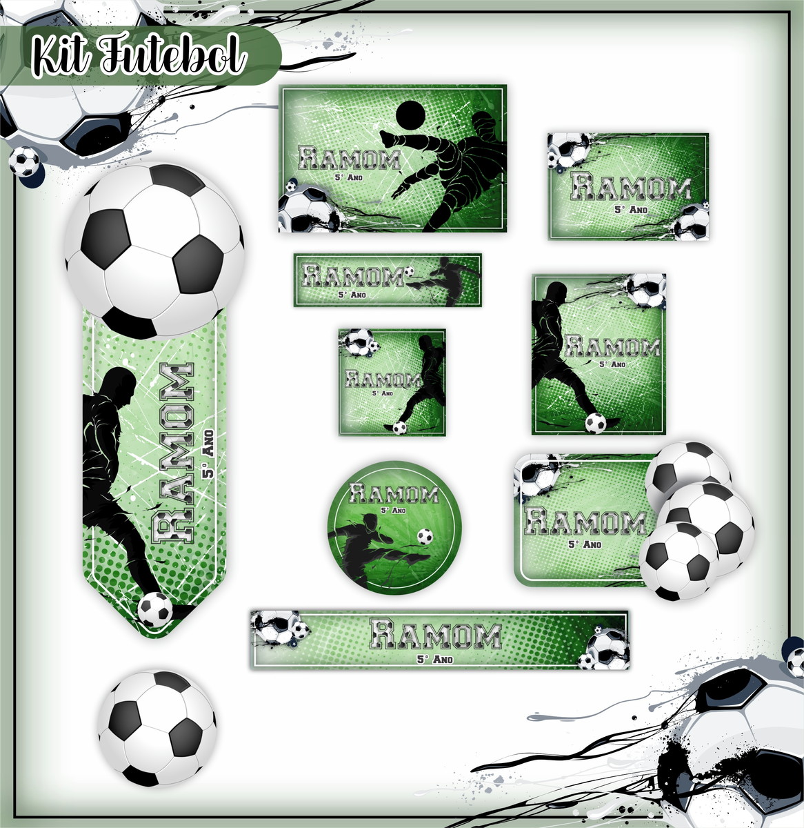 Arquivo de Corte - Etiqueta Escolar (Futebol) C