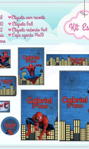 ARQUIVO DE CORTE ETIQUETA ESCOLAR HOMEM ARANHA (#2537)