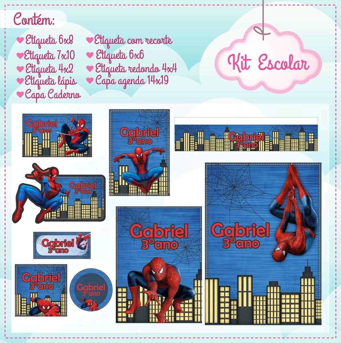 ARQUIVO DE CORTE ETIQUETA ESCOLAR HOMEM ARANHA (#2537)