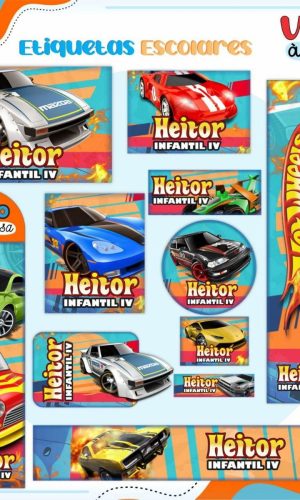 Arquivo de Corte Etiqueta Escolar Hotwheels #16824