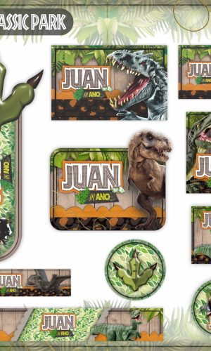 Arquivo de Corte - Etiqueta Escolar (Jurassic Park) A