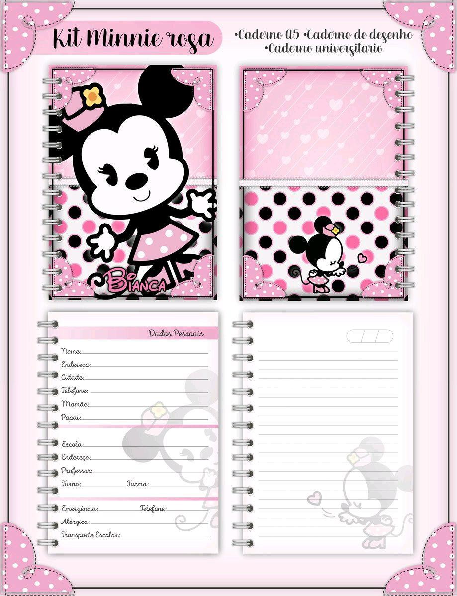 ARQUIVO DE CORTE ETIQUETA ESCOLAR MINNIE ROSA (#2573) - Imagem 2