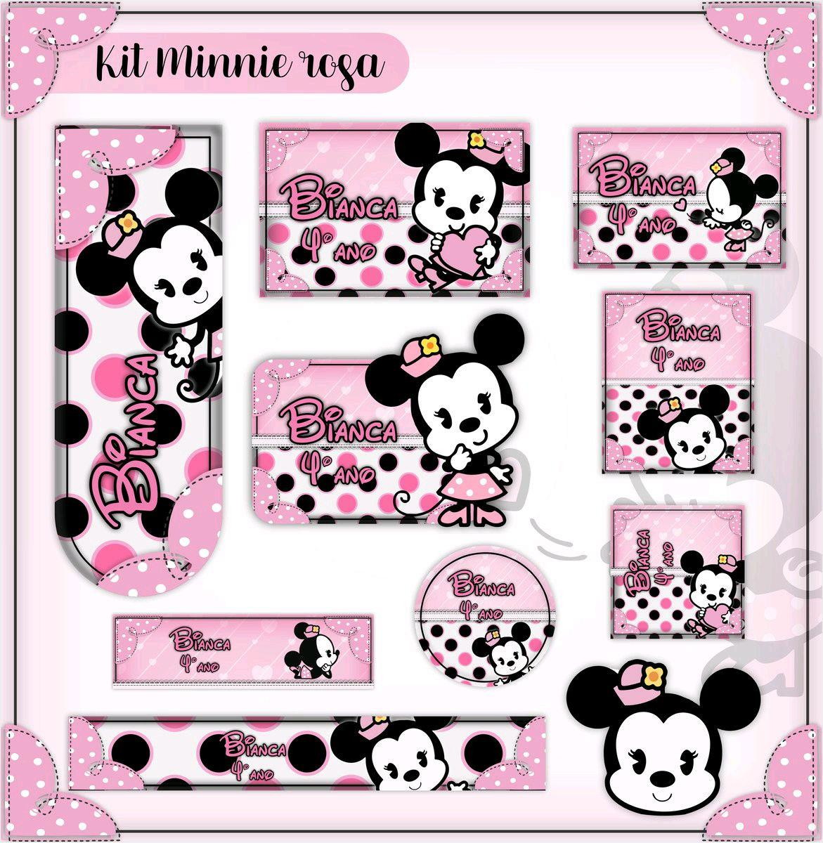 ARQUIVO DE CORTE ETIQUETA ESCOLAR MINNIE ROSA (#2573)