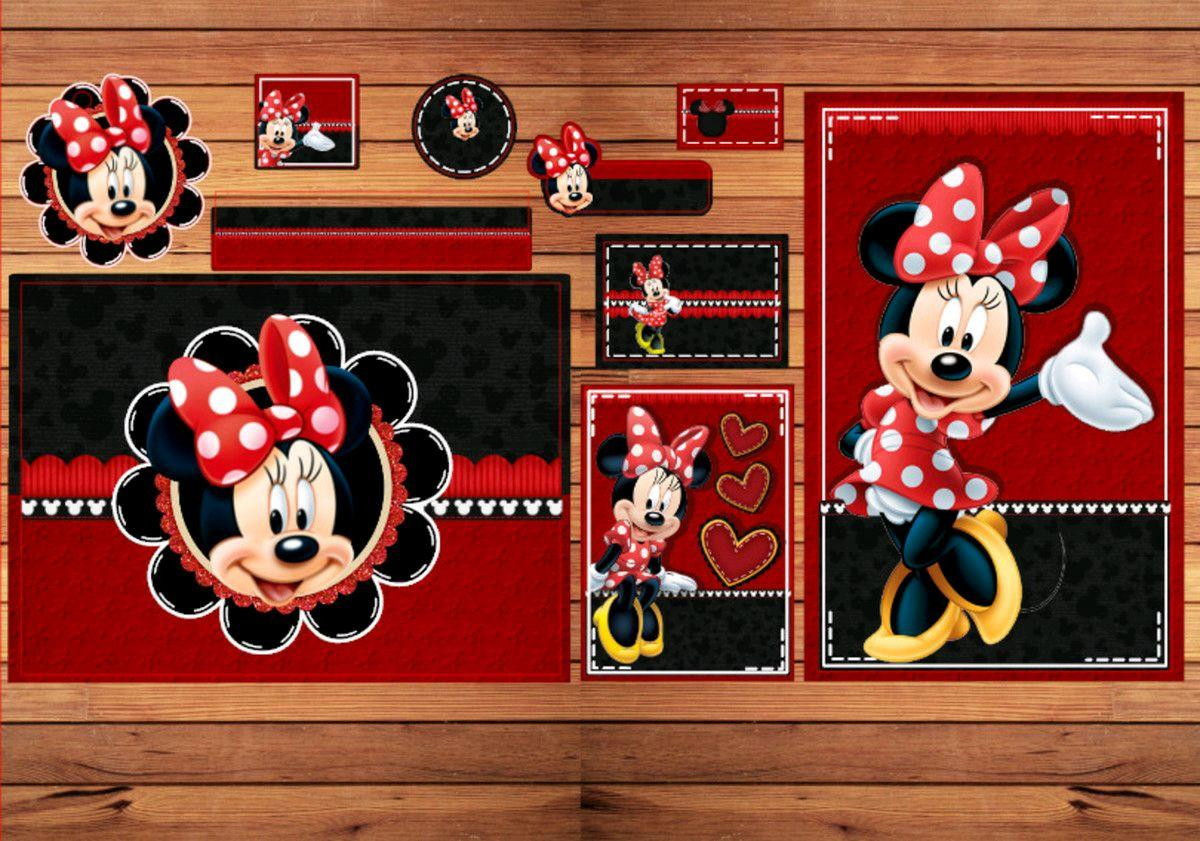 ARQUIVO DE CORTE ETIQUETA ESCOLAR MINNIE VERMELHA (#2420)