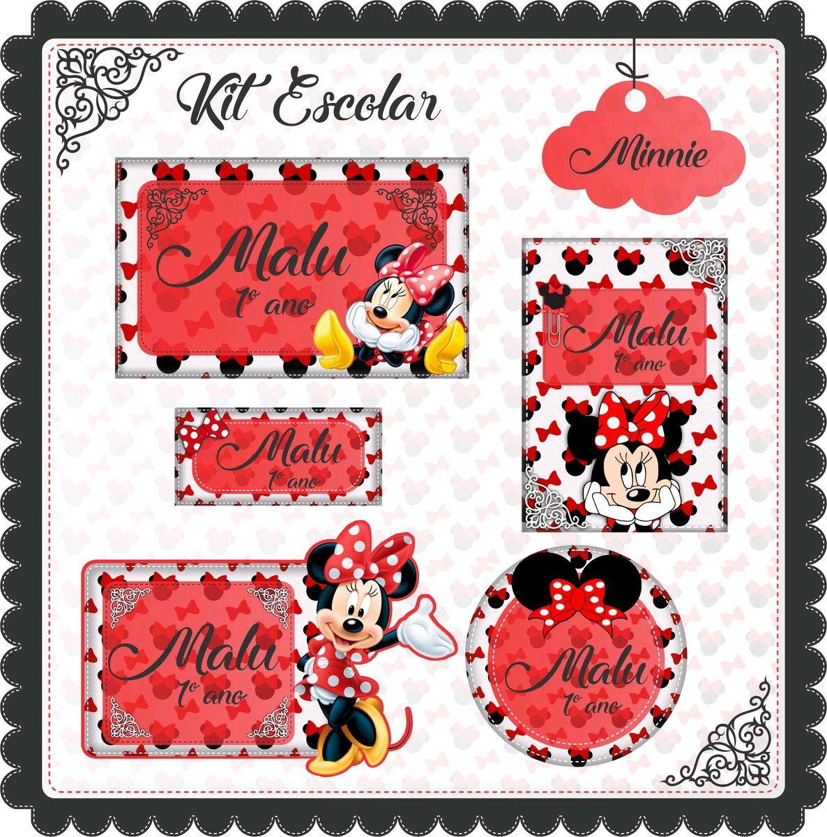 ARQUIVO DE CORTE ETIQUETA ESCOLAR MINNIE VERMELHA (#2523)