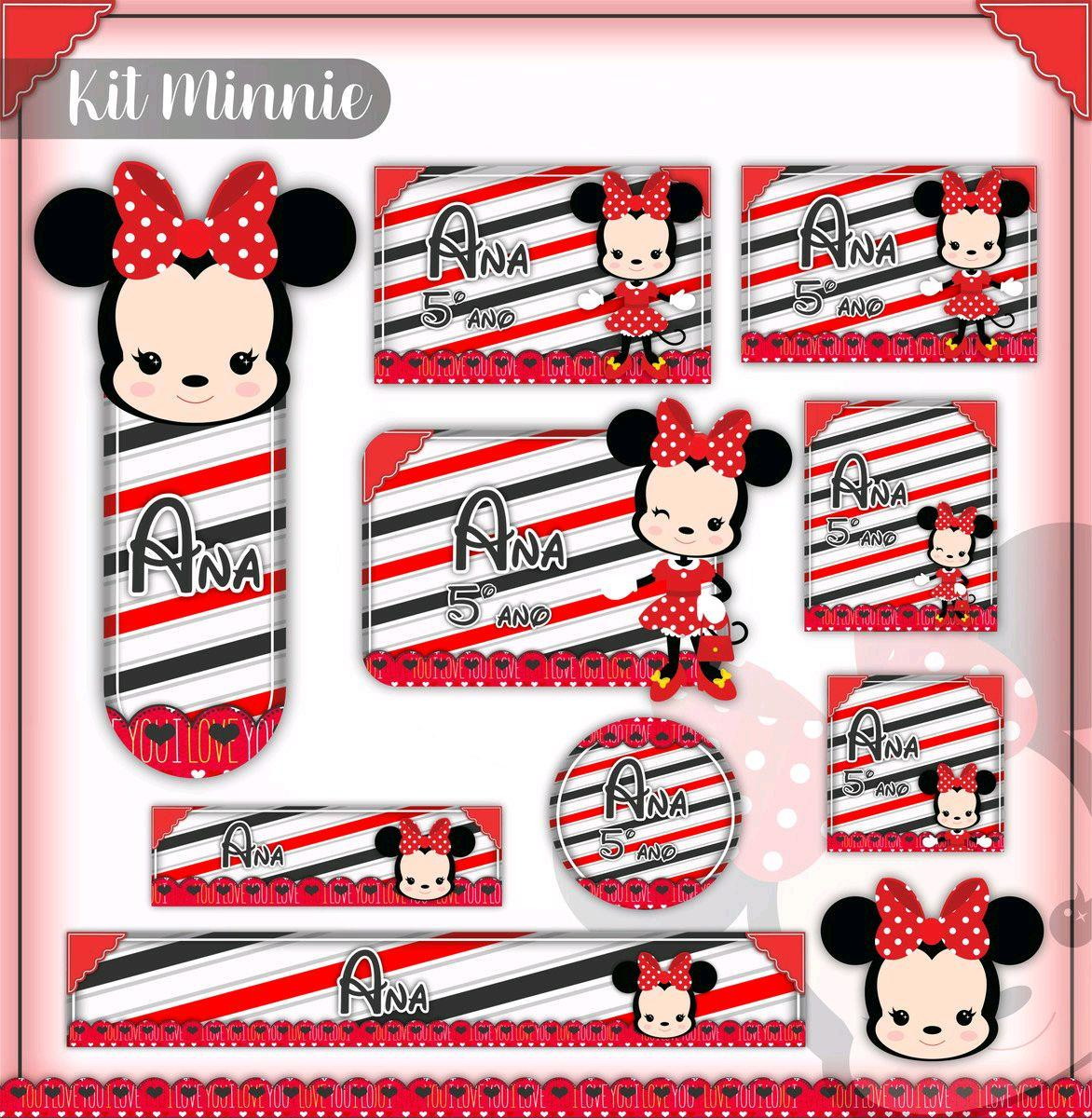 ARQUIVO DE CORTE ETIQUETA ESCOLAR MINNIE VERMELHA (#2572)