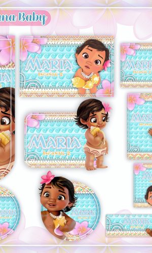 Arquivo de Corte - Etiqueta Escolar (Moana Baby) A