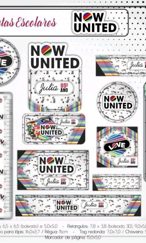 ARQUIVO DE CORTE ETIQUETA ESCOLAR NOW UNITED (#2403)