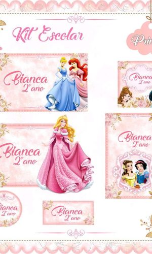 ARQUIVO DE CORTE ETIQUETA ESCOLAR PRINCESAS (#2528)