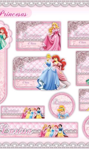 ARQUIVO DE CORTE ETIQUETA ESCOLAR PRINCESAS (#2560)