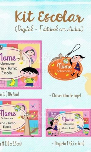 ARQUIVO DE CORTE ETIQUETA ESCOLAR SHOW DA LUNA (#2507)