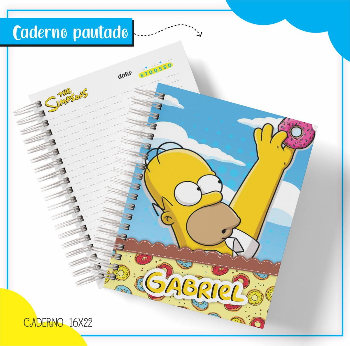 ARQUIVO DE CORTE ETIQUETA ESCOLAR SIMPSONS #2820 STUDIO PDF - Imagem 2