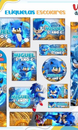 Arquivo de Corte Etiqueta Escolar Sonic #16830