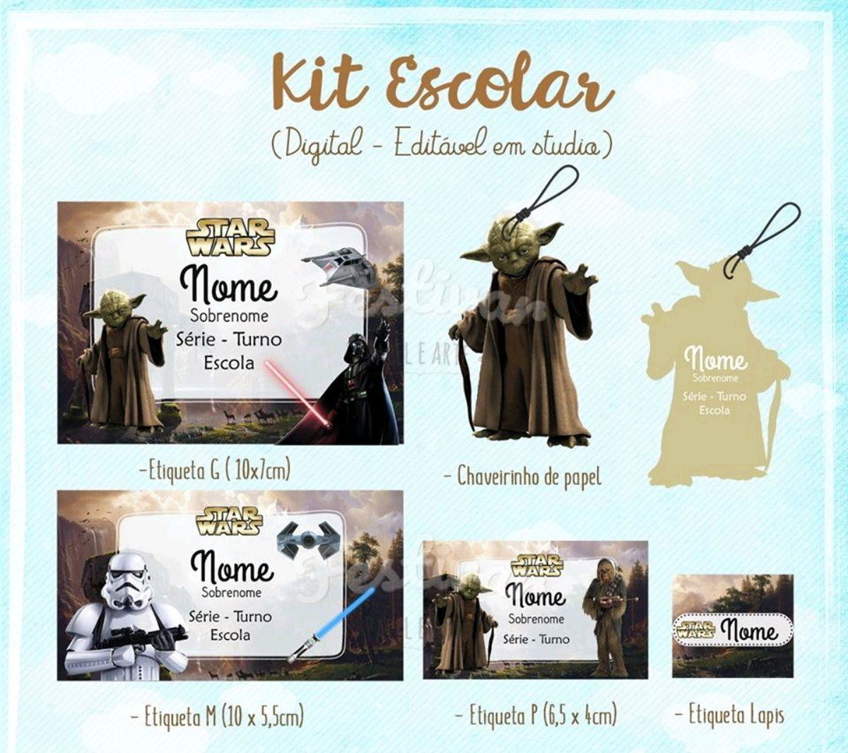 ARQUIVO DE CORTE ETIQUETA ESCOLAR STAR WARS (#2508)