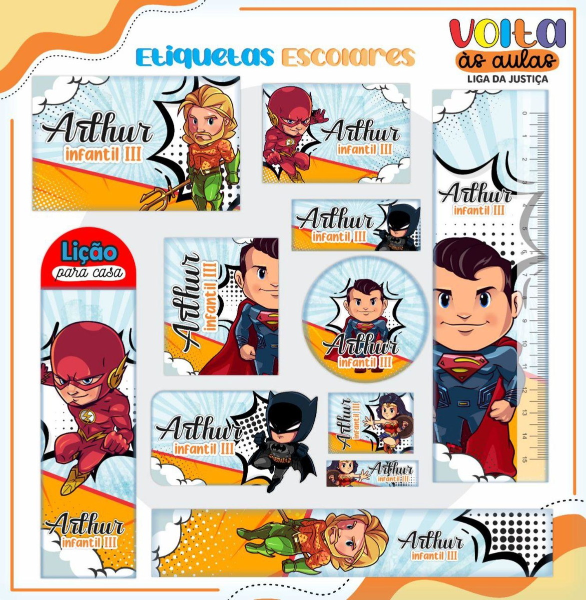 Arquivo de Corte Etiqueta Escolar Tema Vingadores #16845