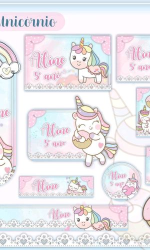 Arquivo de Corte Etiqueta Escolar Unicornio (#2575)