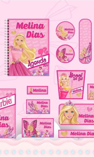 ARQUIVO DE CORTE ETIQUETAS ESCOLARES BARBIE (#2410)