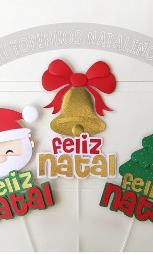 Arquivo de Corte Kit 3 Topos de Bolo de Natal #16590