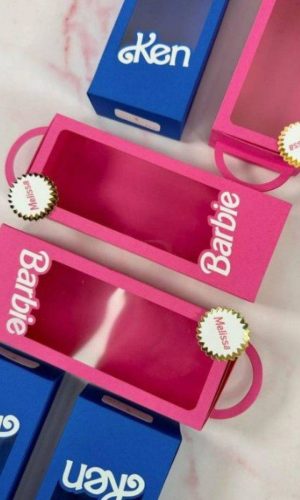 Arquivo de Corte Kit Caixa Barbie e Ken com Acetato #16573