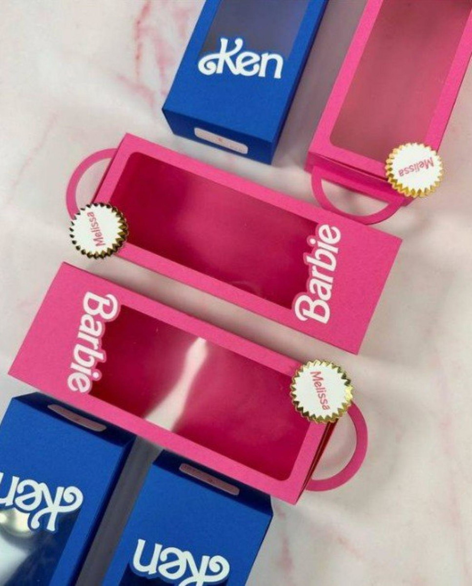 Arquivo de Corte Kit Caixa Barbie e Ken com Acetato #16573