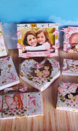 Arquivo de corte Kit caixas coração Dia das Mães