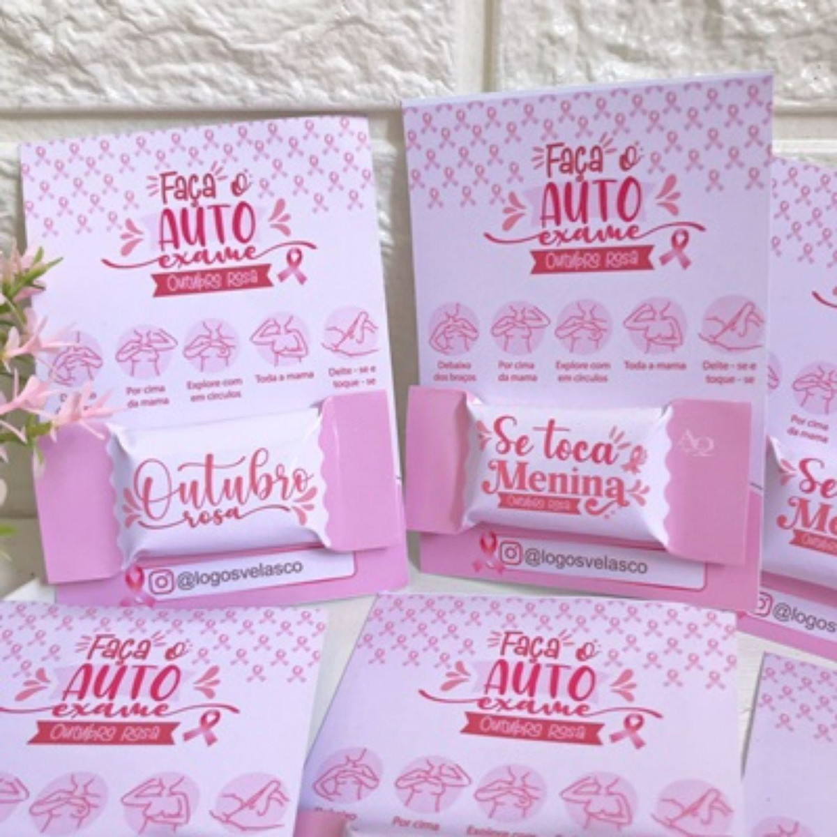 Arquivo De Corte Kit Card Para Balinhas Outubro Rosa #15388 - Imagem 2