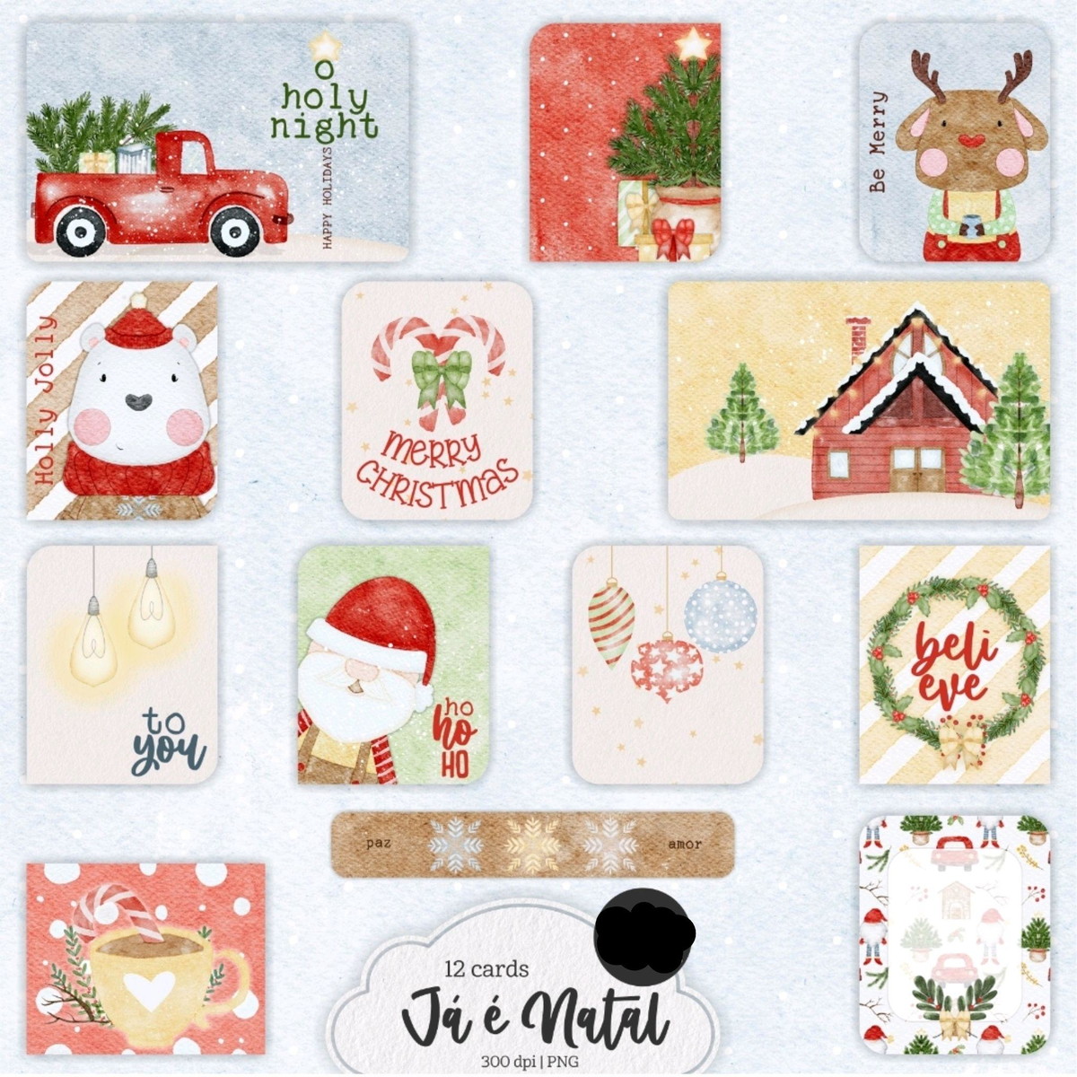 ARQUIVO DE CORTE KIT CARDS JÁ É NATAL #11297