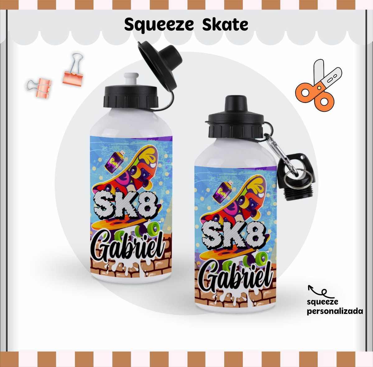 Arquivo de Corte Kit Completo Escolar Tema Skate 2023 #15648 - Imagem 5