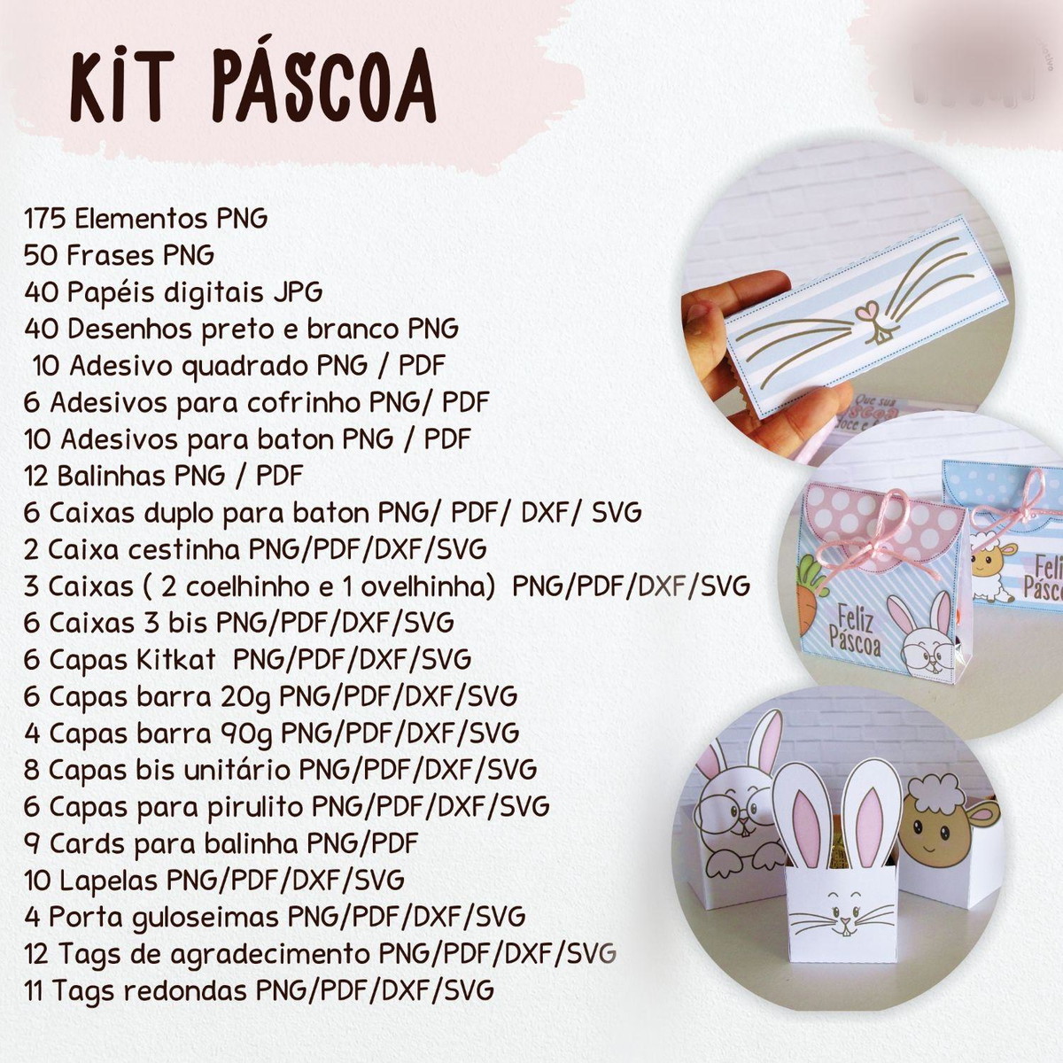 Arquivo de Corte Kit Digital Brindes Clientes Pascoa #13866 - Imagem 2