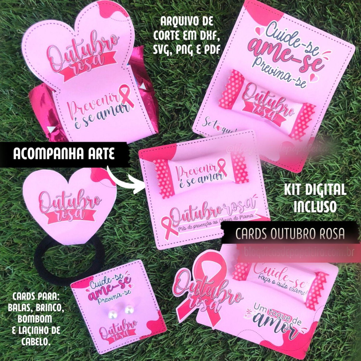 Arquivo de Corte Kit Digital Completo Outubro Rosa #15384