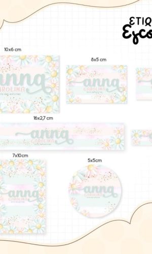 Arquivo de Corte Kit Etiqueta Escolar Floral 2023 #14632