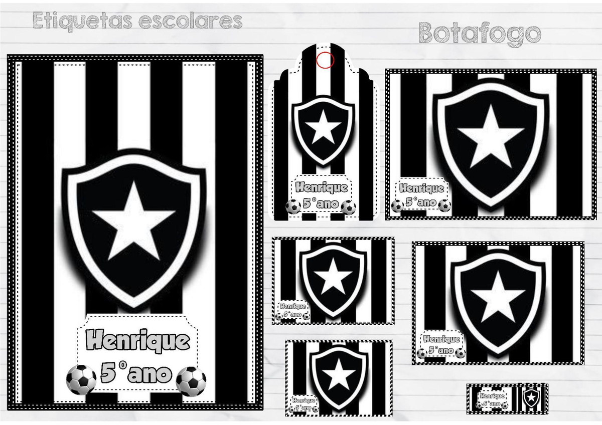 Arquivo de Corte Kit Etiqueta Escolar Time Botafogo #15728
