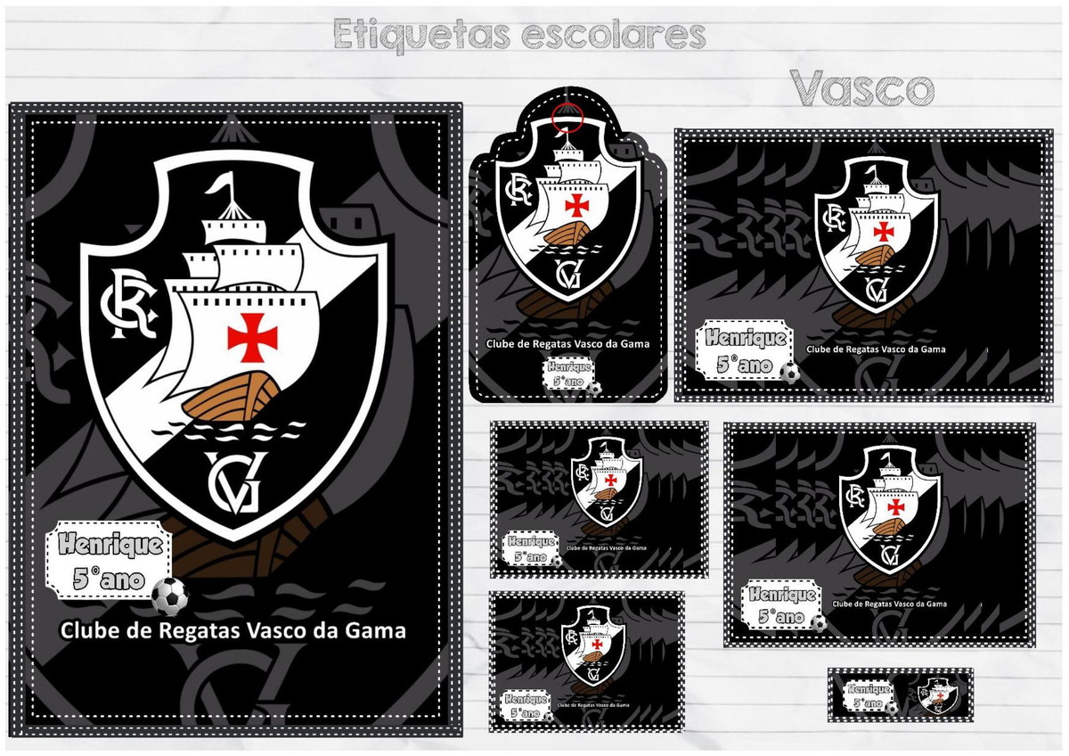 Arquivo de Corte Kit Etiqueta Escolar Time Vasco #15737