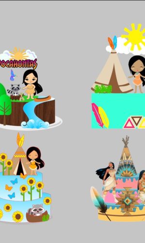 Arquivo de Corte Combo 4 Topos Pocahontas