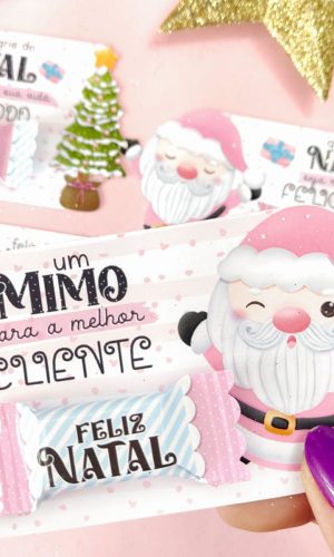 Arquivo de Corte Kit Natal Rosa Card Balinha #16563