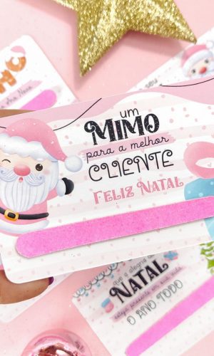 Arquivo de Corte Kit Natal Rosa Card Lixa de Unha #16564