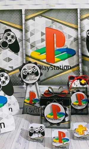 ARQUIVO DE CORTE KIT TEMA VÍDEO GAME PLAYSTATION #11096