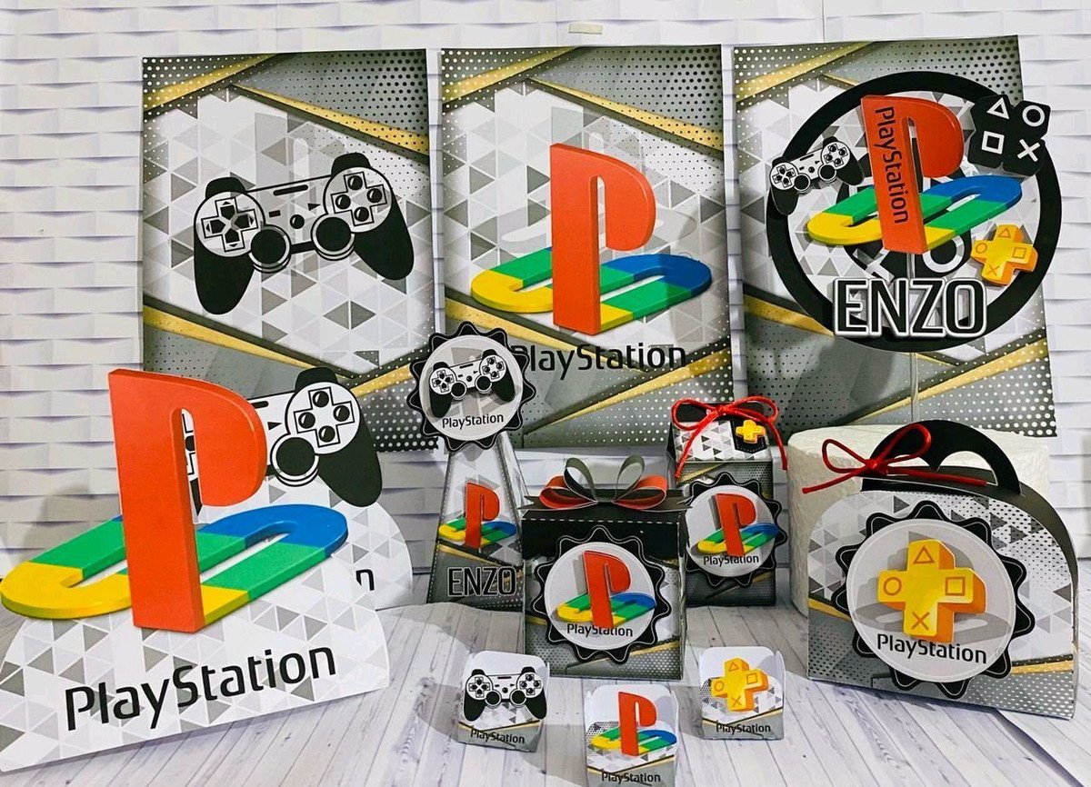ARQUIVO DE CORTE KIT TEMA VÍDEO GAME PLAYSTATION #11096