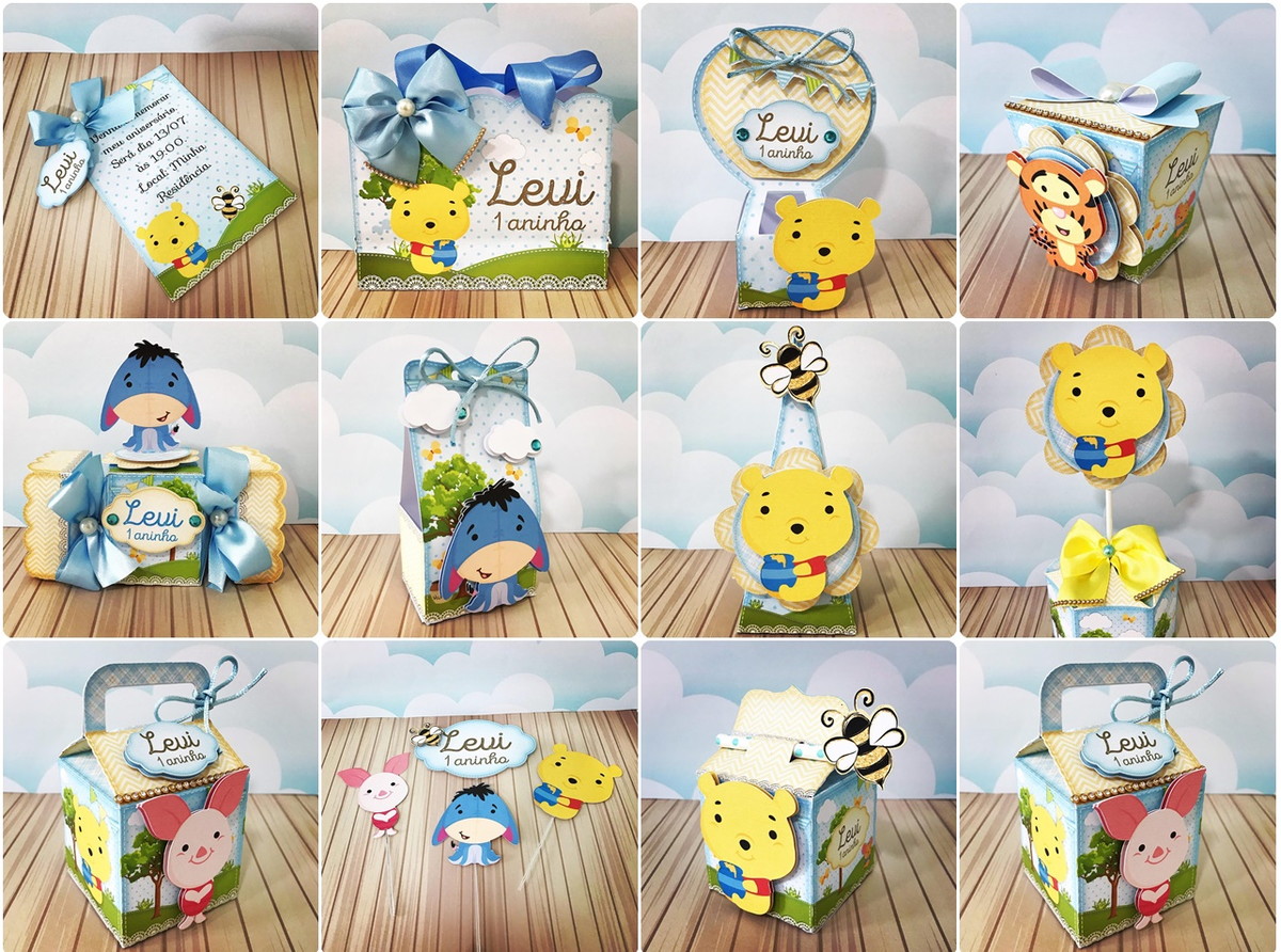 Arquivo de Corte Kit Ursinho Pooh Studio e pdf