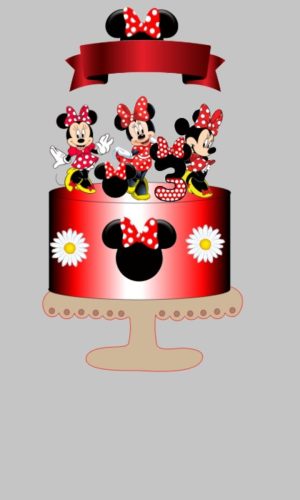 Arquivo de corte Minnie topo de bolo