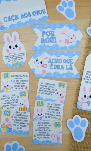 Arquivo de Corte Pascoa Caça aos Ovos Coelhinho Azul #17298