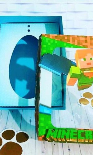 ARQUIVO DE CORTE PASCOA CAIXA OVO DE COLHER MINECRAFT #3504