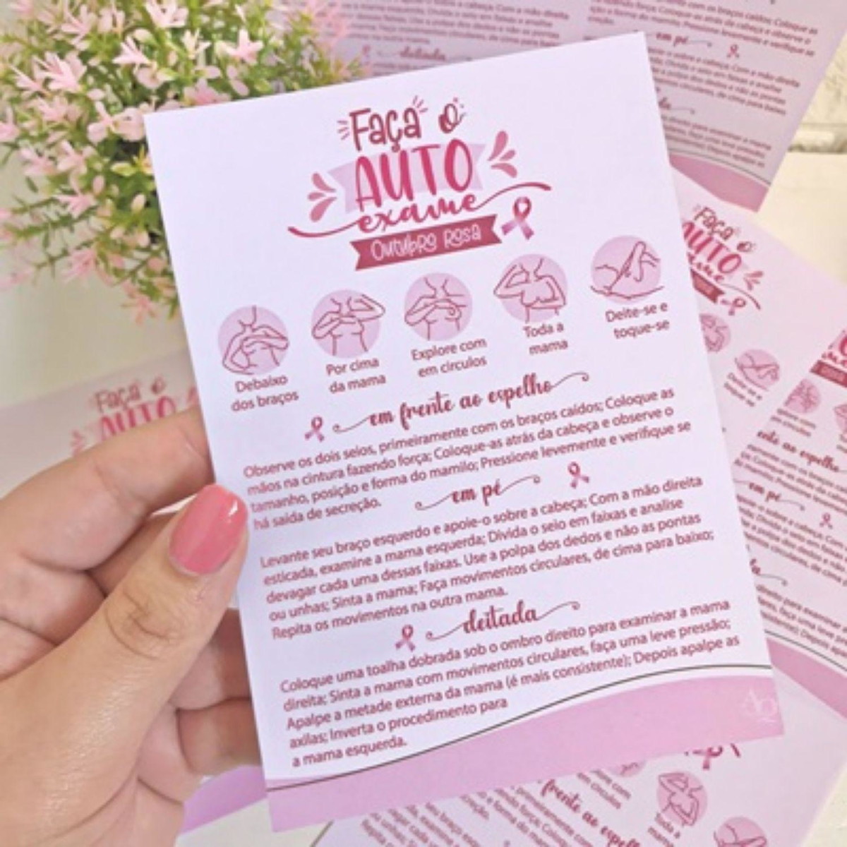Arquivo de Corte Planfeto Auto Exame Outubro Rosa #15391