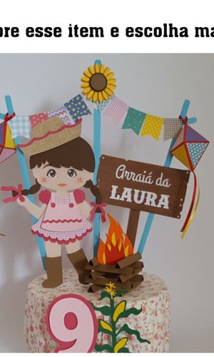 KIT C/ 5: ARQUIVO DE CORTE TOPO ARRAIÁ MENINA CAIPIRA 015