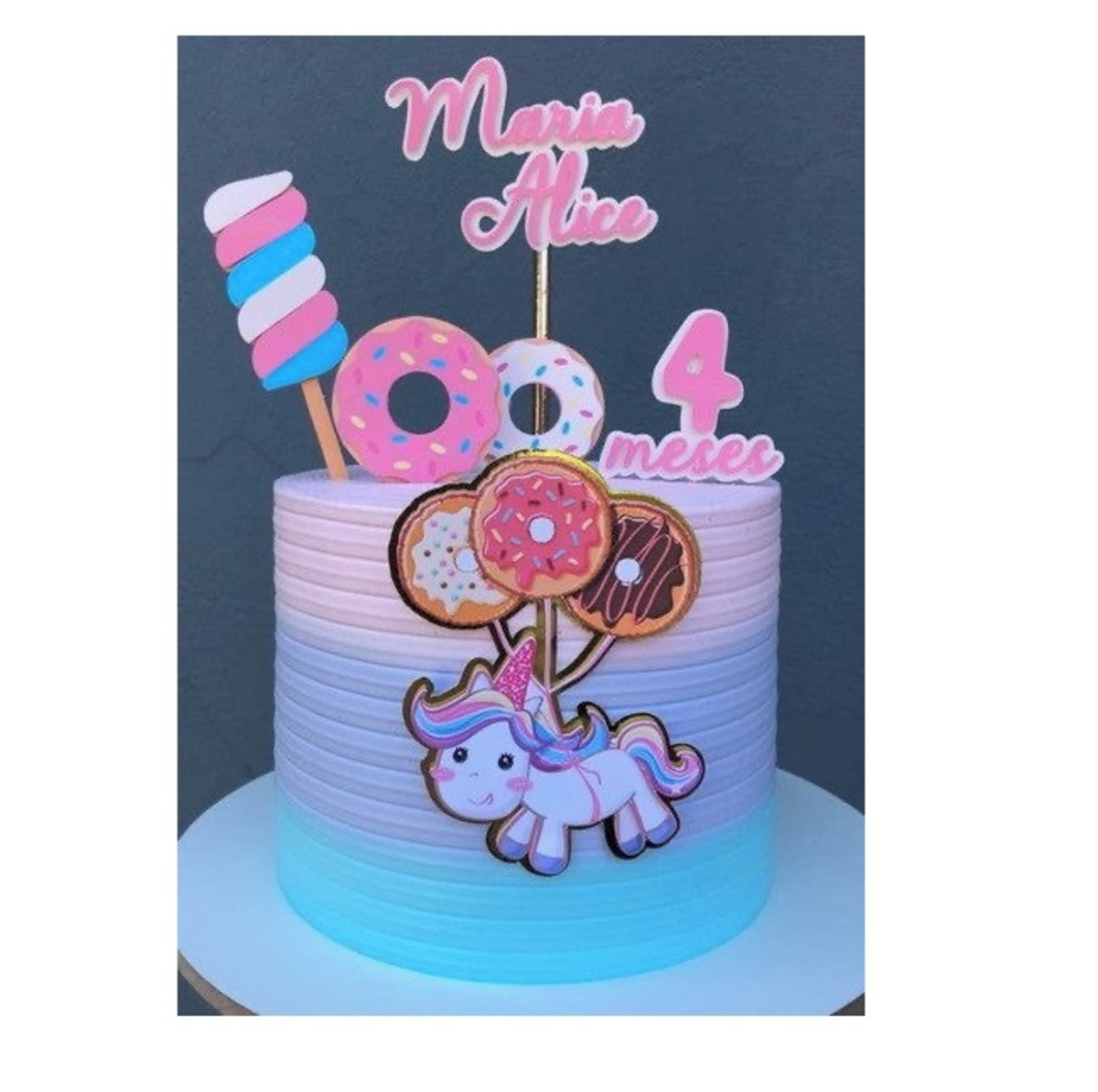 Arquivo de Corte Topo Bolo Unicórnio e Donut