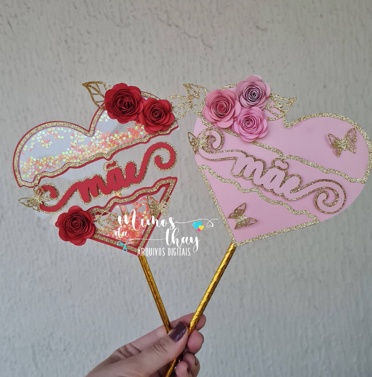 Arquivo de Corte Topo Coração Shaker + Flor Dia das Mães 064 - Imagem 2