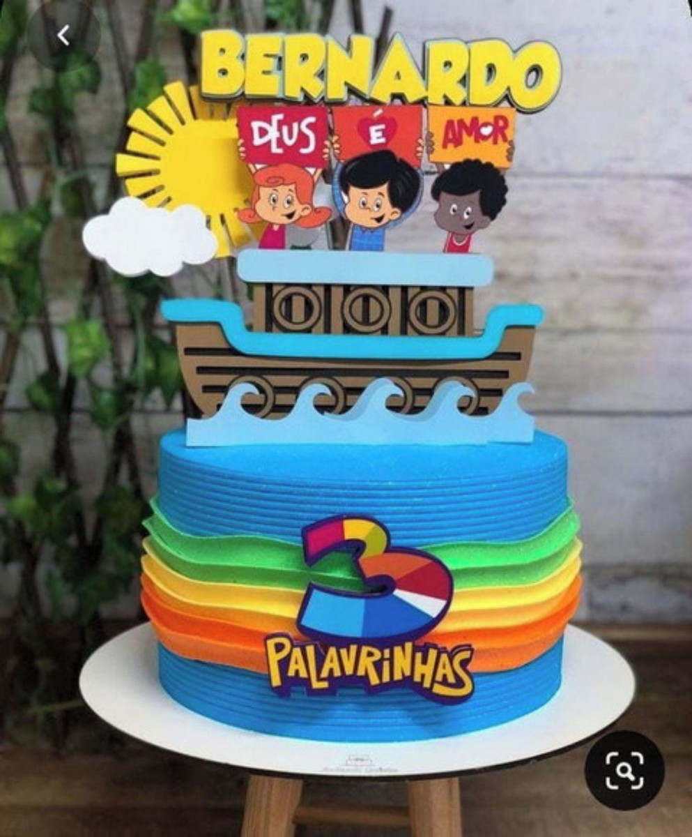 Arquivo de Corte Topo de Bolo 3 Palavrinhas #15784